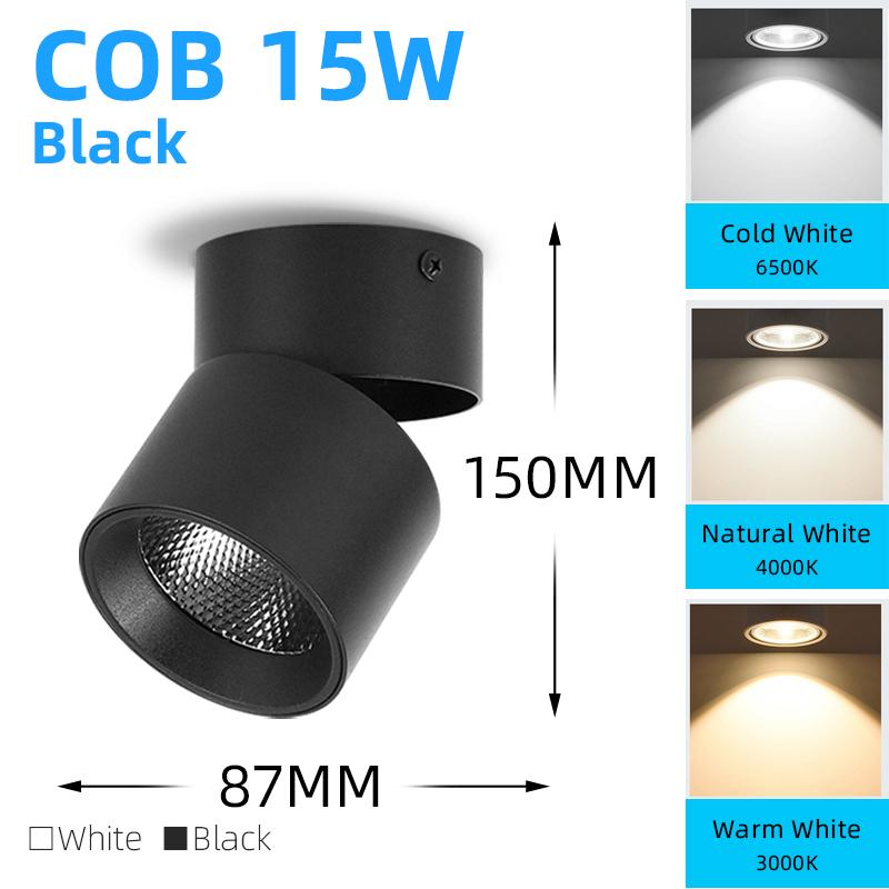Led Spot Lights Ceiling Lamp LED Downlights 220V Foldable Spotlights COB 15W 40W Light Fixture Indoor Lighting For Home Bathroom