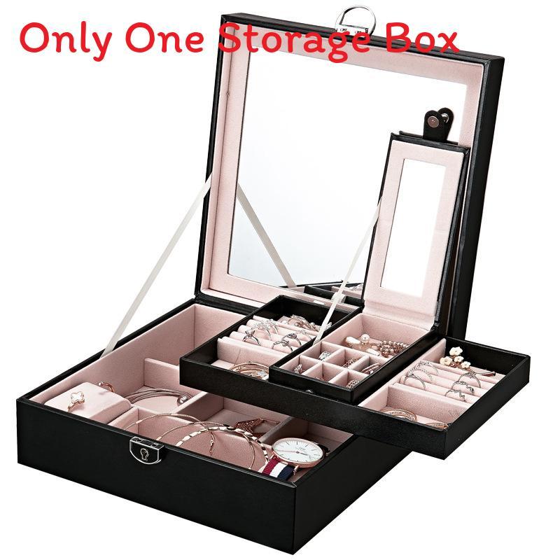 Elegant Style Leather Jewelry Box With Large Capacity For Home Organization And Gift Giving
