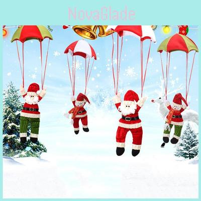 Festive Santa Claus And Snowman Parachute Hanging Toy For Christmas Home Decor