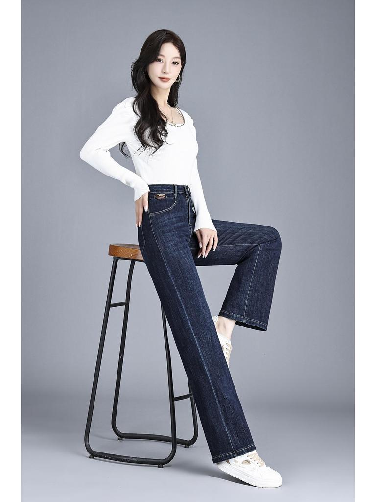 Autumn/Winter 2025 High-Waisted Plus Size Elastic Pants: Narrow, Wide, and Straight-Leg Styles for Women.