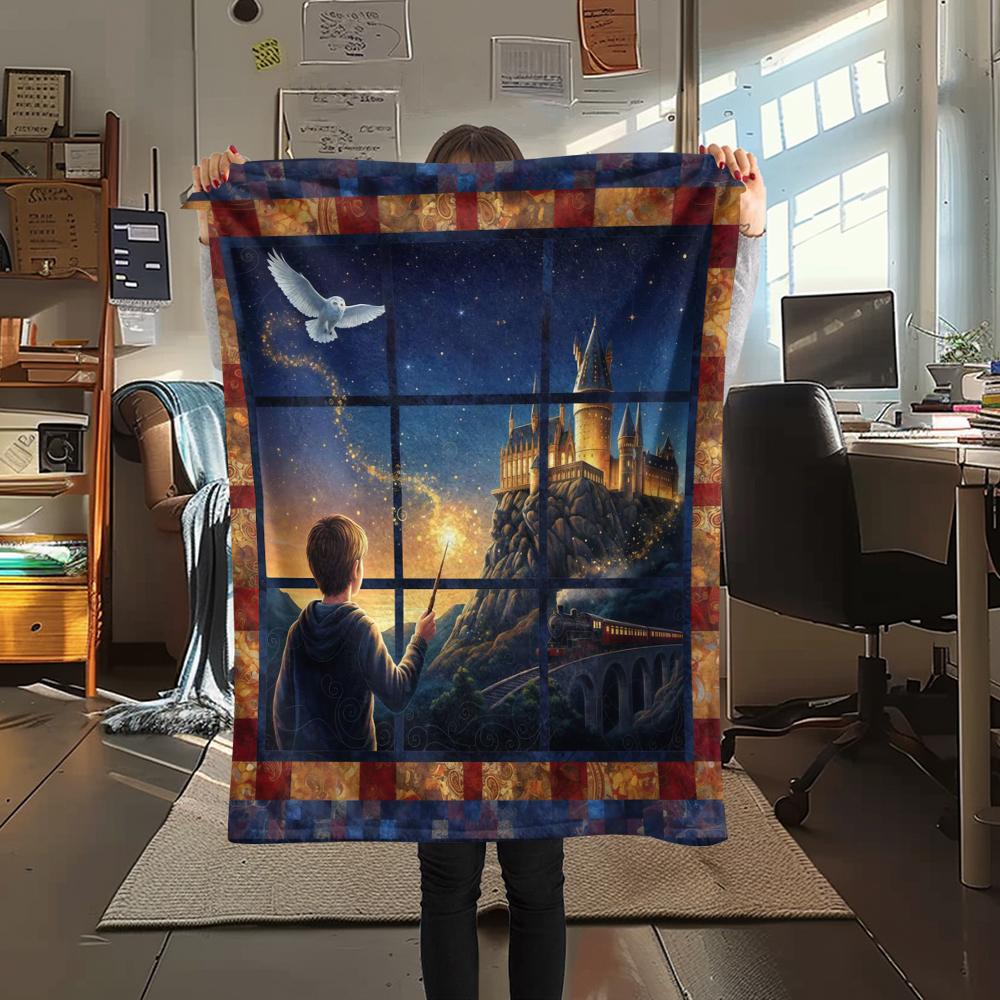 1Pc Cartoon Print Flannel Blanket, High Quality Comfortable for All Seasons, Home Decor, Warmth and Comfort, Perfect for Christmas Birthday Gift