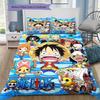 One Piece Monkey D Luffy Muster Bettwäsche Bettdecke Set Bettbezug Kissenbezug Zuhause Geburtstagsgeschenk(1 Bettbezug + 2 Kissenbezüge, ohne Füllung)