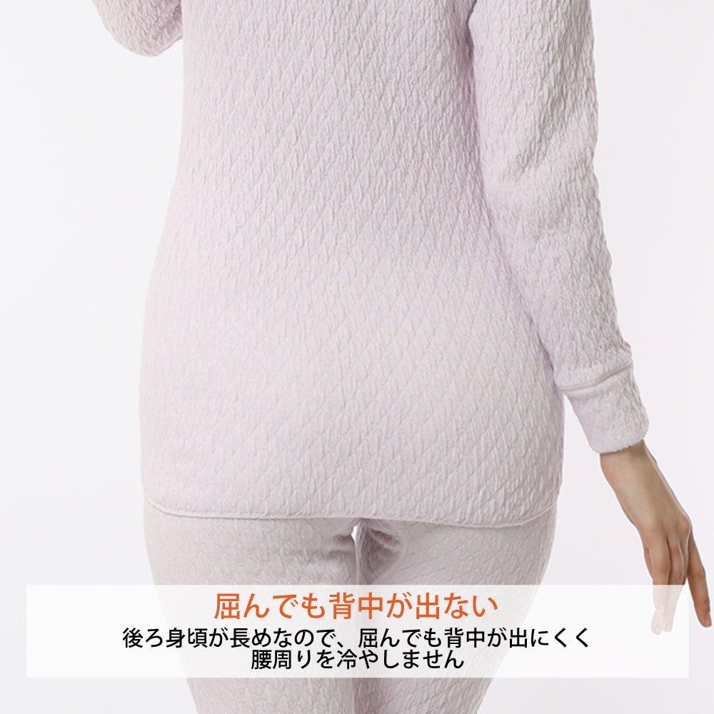 Hidamari Premium Wave Long Sleeve Warm Size LL Women's Innerwear, Underwear, Triple-Layered, (XL), Off-White [PW803-OWH]
