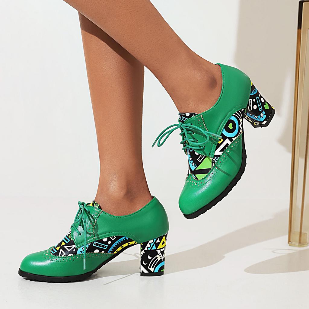 Q/Dámské samostatné boty na vysokém podpatku, módní blokování barev, tlusté podpatky, velké velikosti a nízké boty