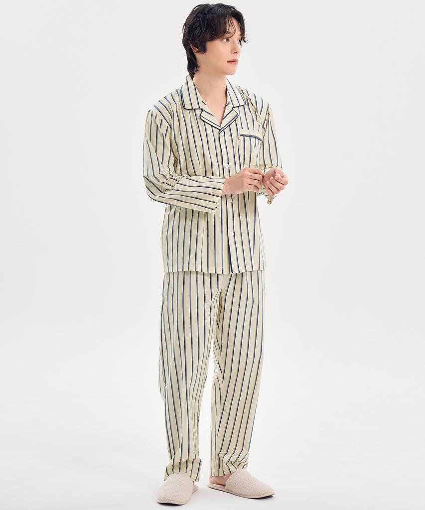 Meipeullawo Excellent Long-Sleeve Pure Cotton Men'S Plus Size Pajama Set