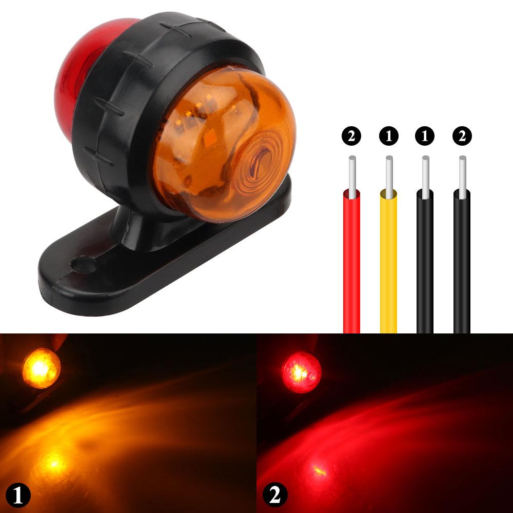 2X LED Side Marker Lights 12v 24v Trailer Front Rear Clearance Lights Outline Lamp Indicator Tail Light For Truck Van Caravan Back Up Lights 1