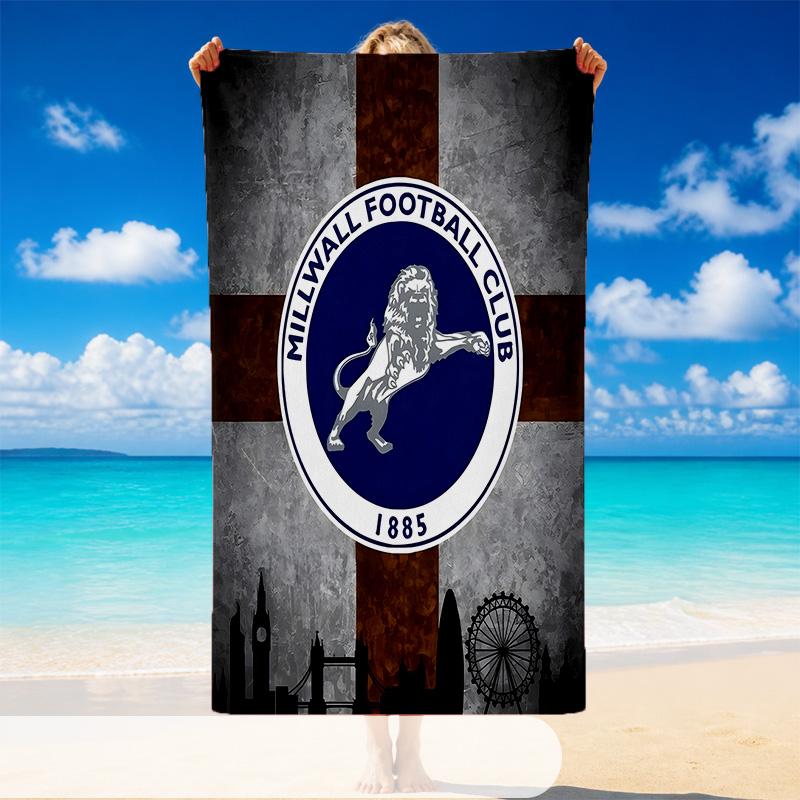 Schnelltrocknendes Strandtuch Millwall-Muster, Leichtes saugfähiges Handtuch für Pool, Strand, Urlaub