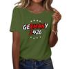 Womens Crew Neck Short Sleeve Pullover T Shirt with Letter Print Germany 2026 Graphic Casual Loose Fit Top for Supporters