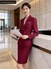 New Blue Women's Slimming Suit Set - Professional OL Workwear Jacket & Skirt