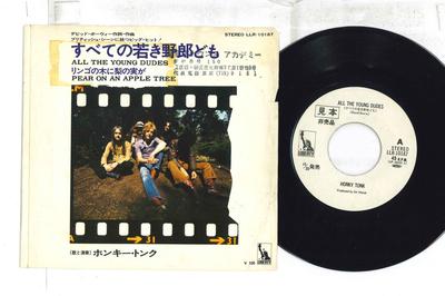 7inch Record HONKY TONK - All The Young Dudes / Pear On An Ap LLR10187PROMO LIBERTY 1972 Japan Rock Used
