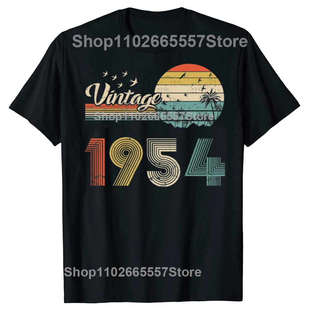 Funny Vintage 1954 Retro Design 71 Years Old Graphic Tshirts Men Fashion Casual Tshirt 100 Cotton Loose Oversized T Shirt