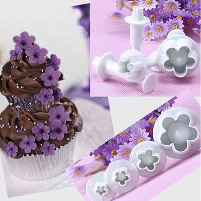 4PCS Plum Blossom Shape Cake Mould Kitchen Gadgets Baked Plastic Utensils Modeling Tools ARI
