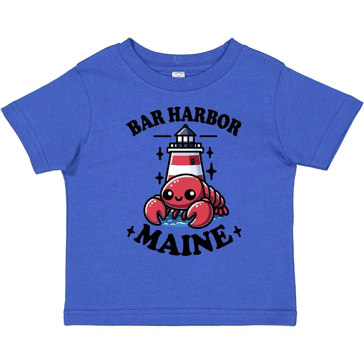 Inktastic Bar Harbor Maine Lobster Toddler kids boys T-Shirt Light House Coastal Apparel 120