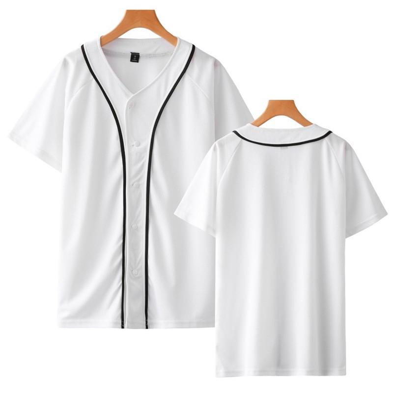 Unisex Lightweight Cotton Tee Shirt Short Sleeve Loose Fit Casual Baseball Style Plain Color