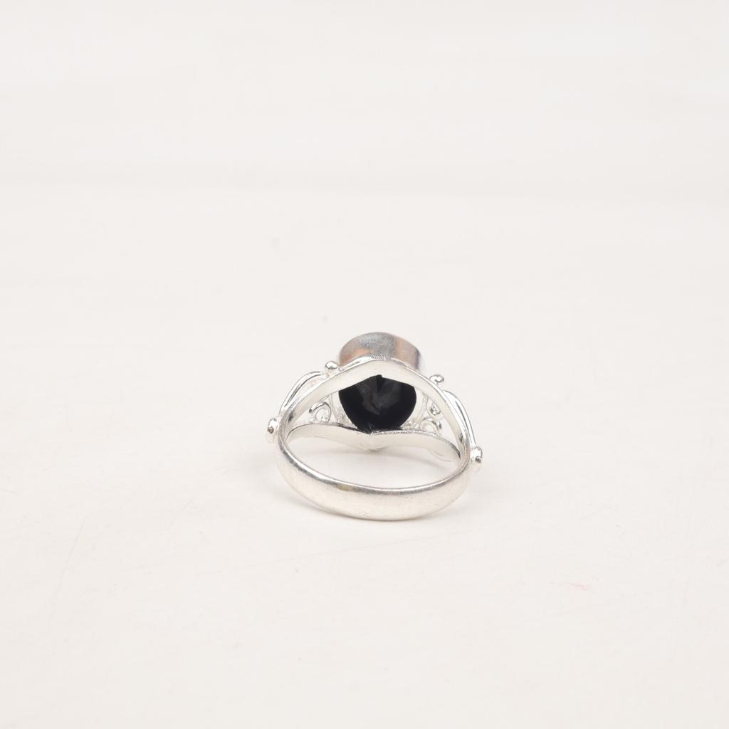 Natural Black Onyx Gemstone 925 Sterling Silver Jewelry Handmade Stylish Ring RR-46-4