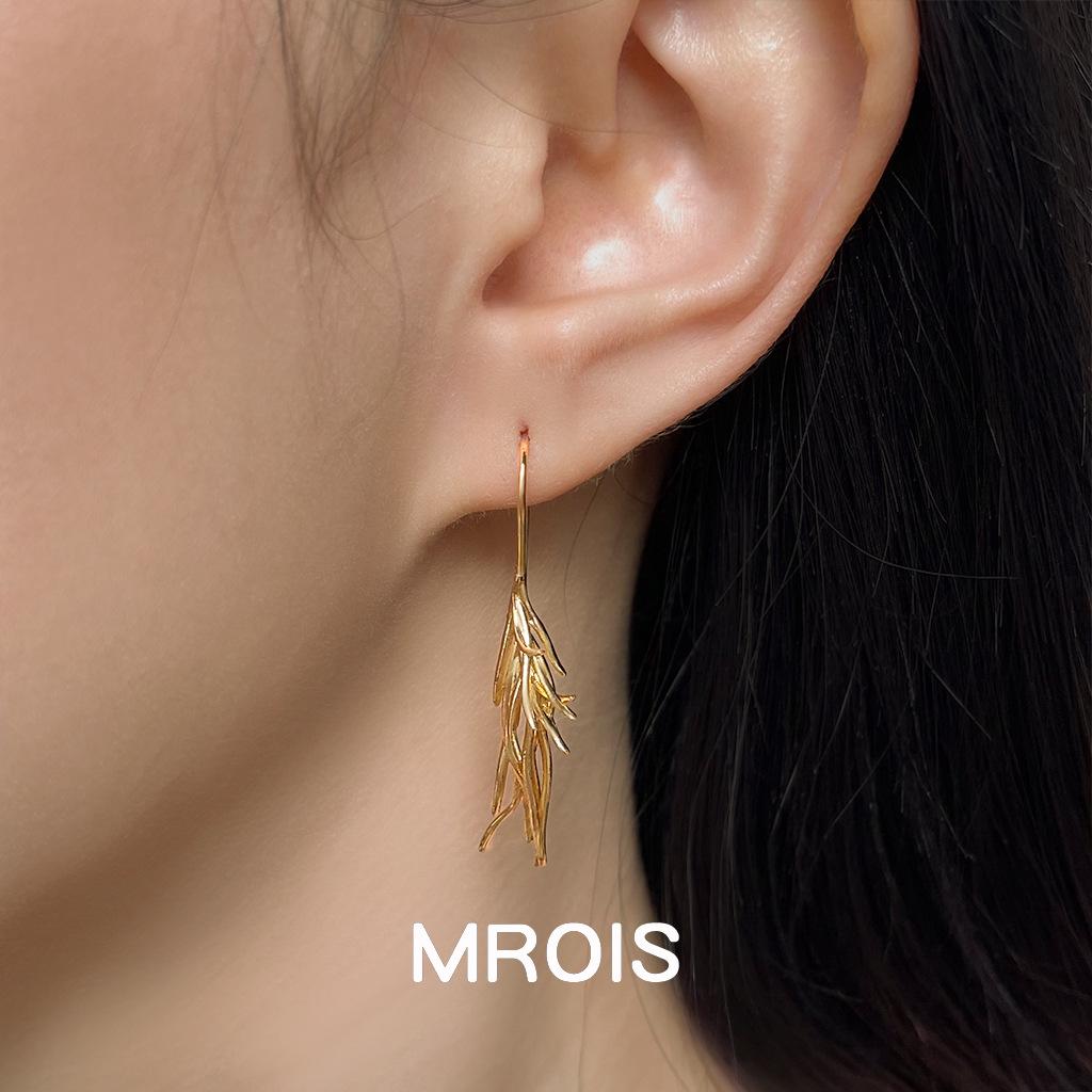 Elegant Japanese-Inspired 18K Gold-Plated Long Tassel Earrings