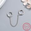 925 Silver Earring Fashion Personality Double Pierced Hole Chain Ear Bone Simple Wild Trend Boy Girl Silver Ear Jewelry
