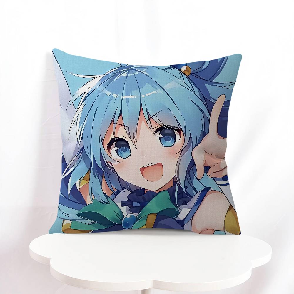 Aqua Konosuba Anime Personalized Picture Text Home Decorative Pillows Household Gifts 45x45cm