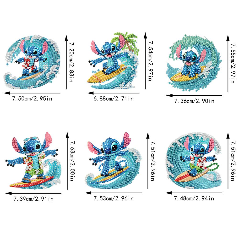 6Pcs Surf Series Diamond Art Fridge Magnet Diamond Painting Refrigerator Magnet DIY Fridge Stickers for Fridge Whiteboards