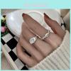 Elegant Korean Dongsamun Style Twisted Heart Shaped Ring With Sparkling 925 Silver