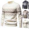 Hot Selling Explosive Autumn and Winter New Casual Jacquard Crew Neck Sweater Bottom Knitted Knitwear