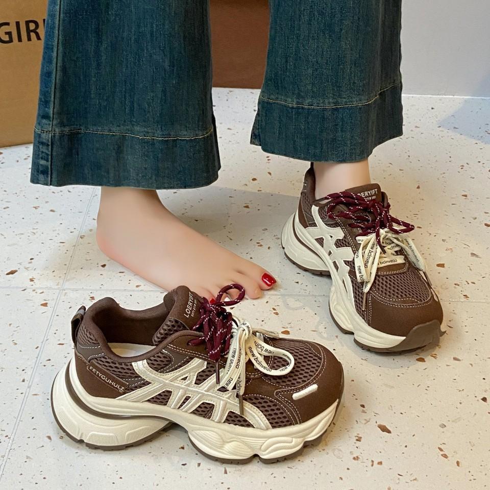 [Uncle Shoes] Thick-soled Casual Sports Shoes Are Light and Heightening, Dad Shoes Autumn Small 2025 Breathable New Feet Retro