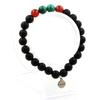 Bracelet Red Agate Beads + Congo Malachite + Matte Black Onyx 8 Mm