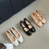 Coarse Heel Mary Jane Single Shoes Women'S Shoes New Spring French Medium Heel Evening Black Square Head Small Leather Shoes
