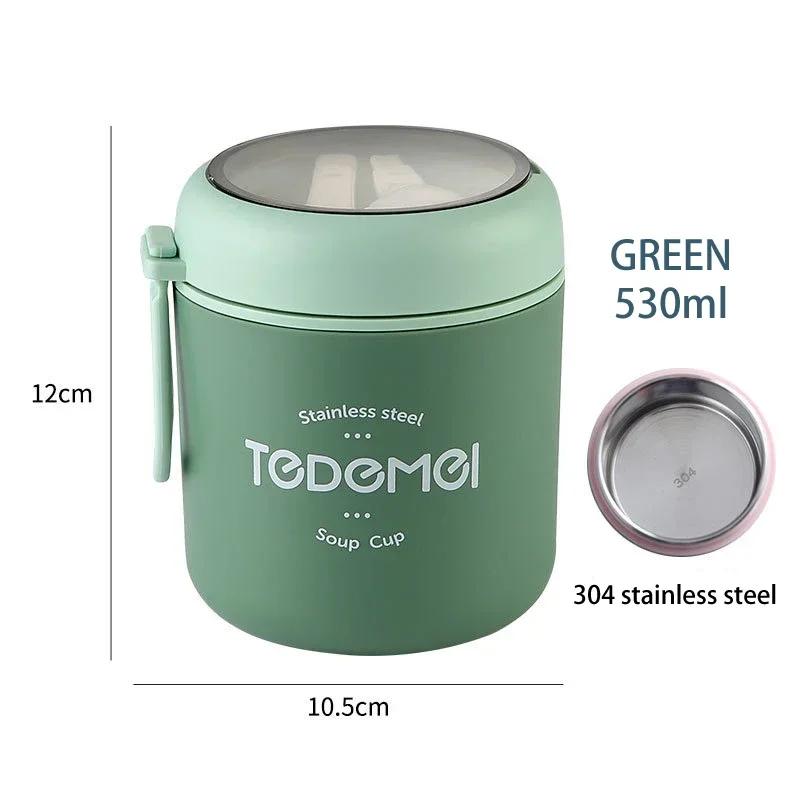 Insulated Lunch Box, Food Container, Soup Cup, Bento Lunch Box, Food Thermos, Stainless Steel Vacuum Cup With Spoon, Mini