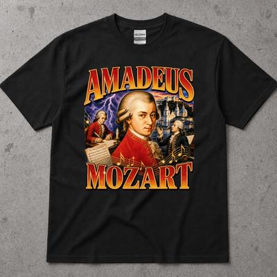 Amadeus Mozart Graphic T-Shirt Classical Music Design
