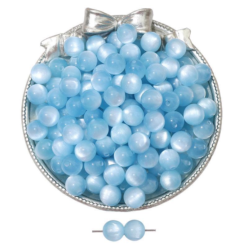 

Бусины из смолы кошачий глаз для самодельных украшений: Круглые бусины для браслетов и ожерелий 8mm, 10 per pack