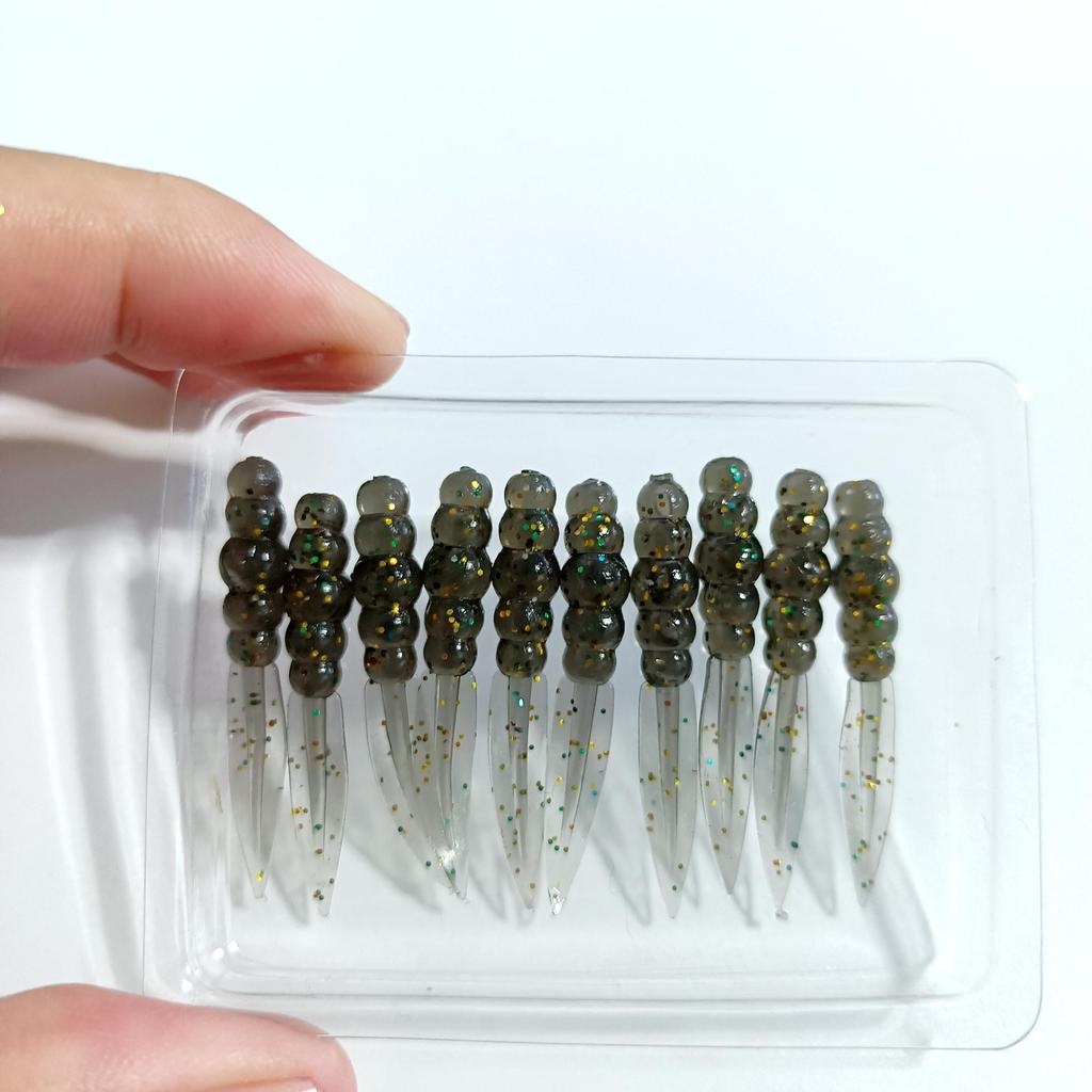 DUODUOYU 10PCS New Mini Soft Fishing Lure 0.3g/35mm Silicone Bait Swimbait Wobblers Worm Bass Carp Rockfishing Fishing Tackle