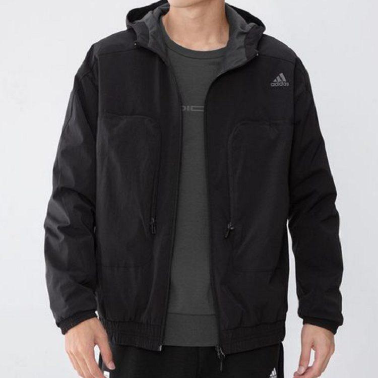 adidas Jackets Men's Black Hooded Moderate Other H38399