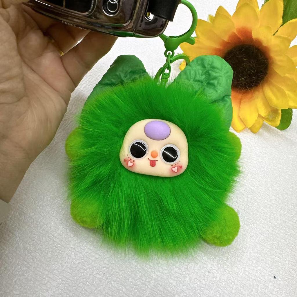 Adorable Fox Fur Pom-Pom Elf Doll Keychain Pendant