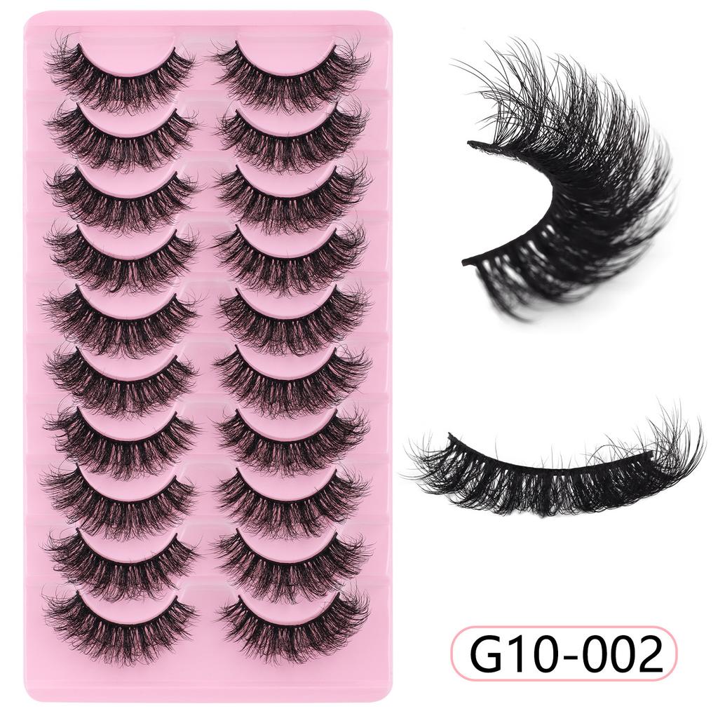 10 Pairs Of Thick False Eyelashes Simulation Style Daily Makeup Wearing Eyelashes