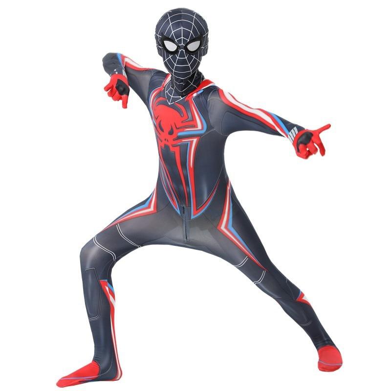 Kids Spider-Man Ultimate Miles Morales Costume, Multiverse, Lycra, Multicolor, 7-8 Years, 150cm