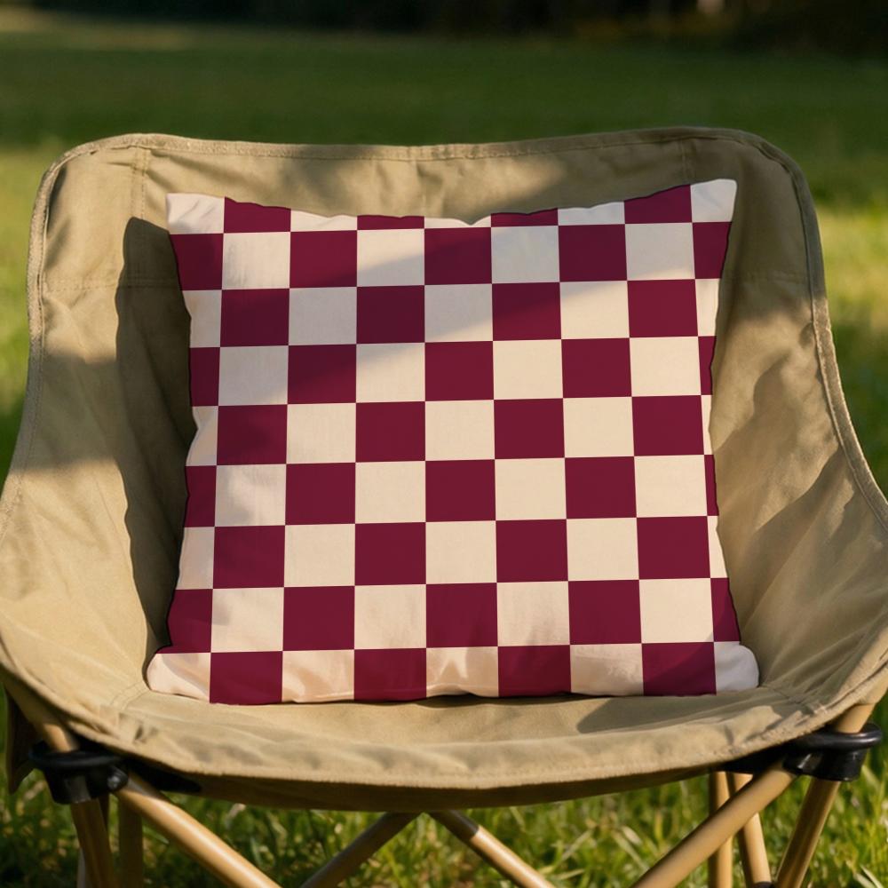 

Fashion Plaid Cushion Cover Soft Reversible Durable Pillow Cover MultiScene Use for Home Car Daily Comfort 30X30cm