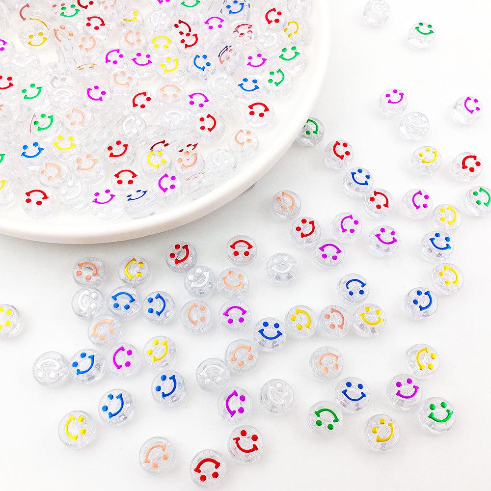 15-Compartment DIY Jewelry Kit: Colorful Smiley Face Acrylic Beads for Handmade Accessories