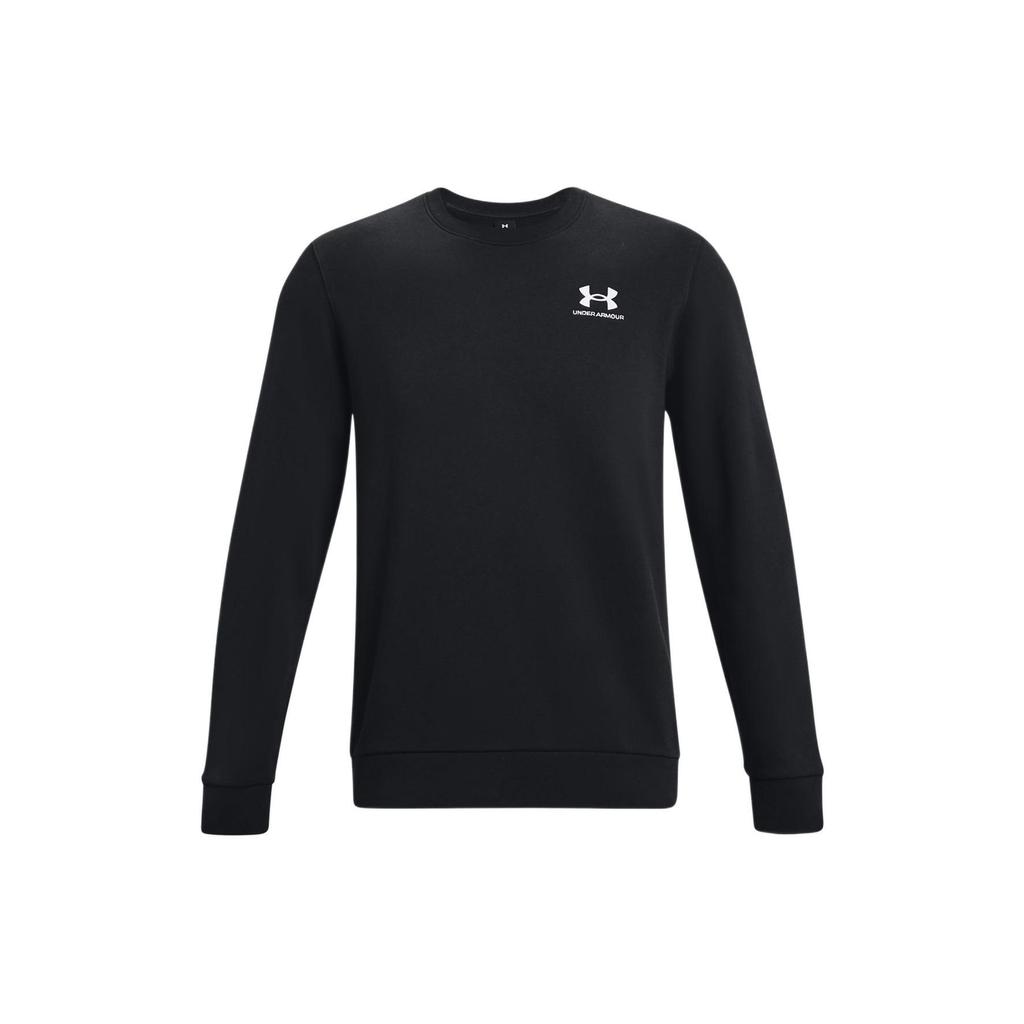 Under Armour Solid Color Logo Print Crew Neck Sweatshirt Men Tops Black 1374250-001