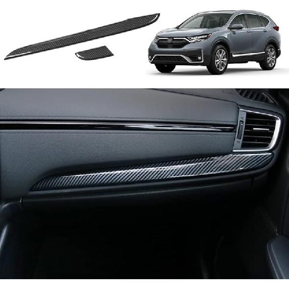for CRV 2017-2022 Rear Air Condition Vent Outlet Cover Trim Sticker, Carbon Fiber Grain Style Interior Decorative Panel Frame Accessories for Honda