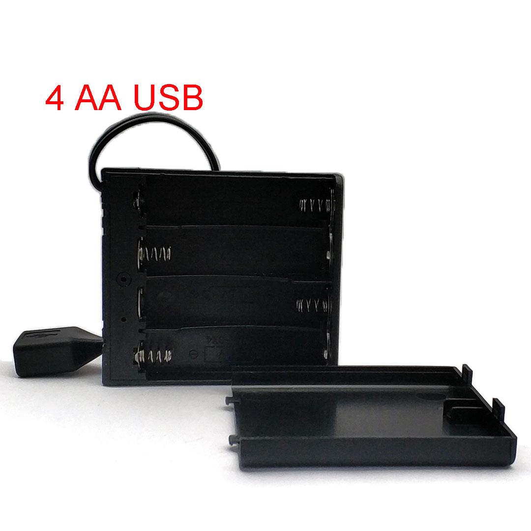 

Держатель для батареек AA USB Бокс для батареек AA Кейс для батареек AA с USB-портом питания с крышкой с переключателем с 2/3/4/6/8 слотами DIY 4 AA USB
