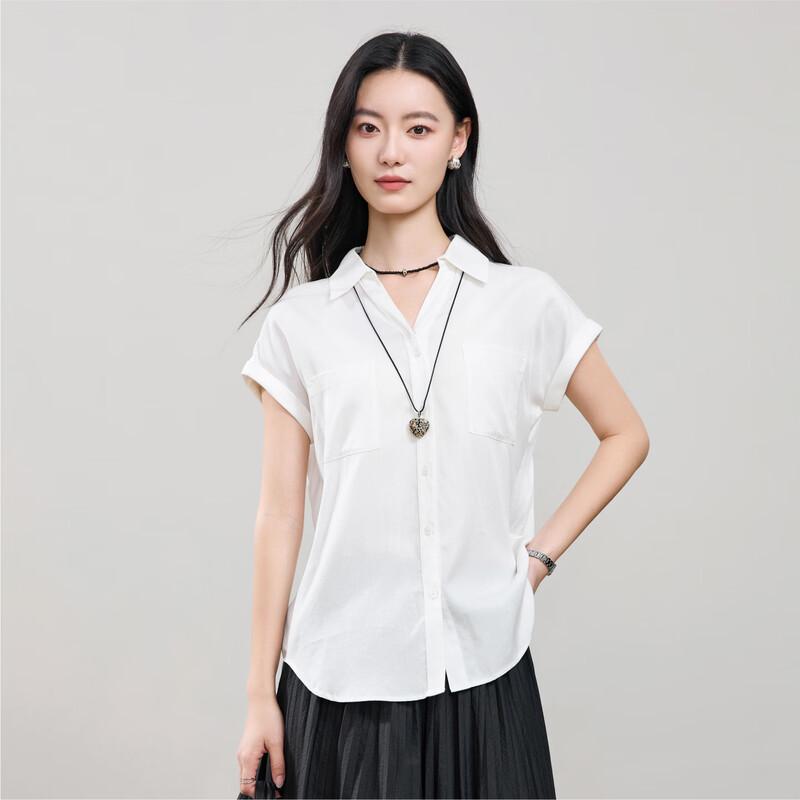 ESE-Y Women s V-Neck Short Sleeve Blouse L