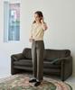 Deuloupisumeon Cable Line Linen Short Sleeve Knit [Sky Blue]