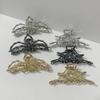 New  Halloween Spider Skeleton Hair Claw Clips for Women Jewelry Accessories Black Silver Gold Large Barrette Party Headwear