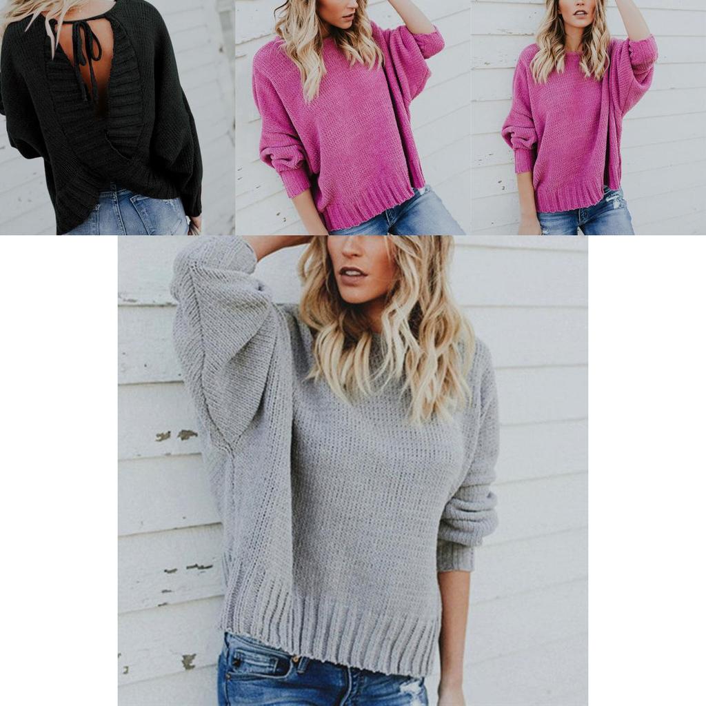 Premium Quality Fashion Back Cross Strap Sweater With Timeless Round Neck Design