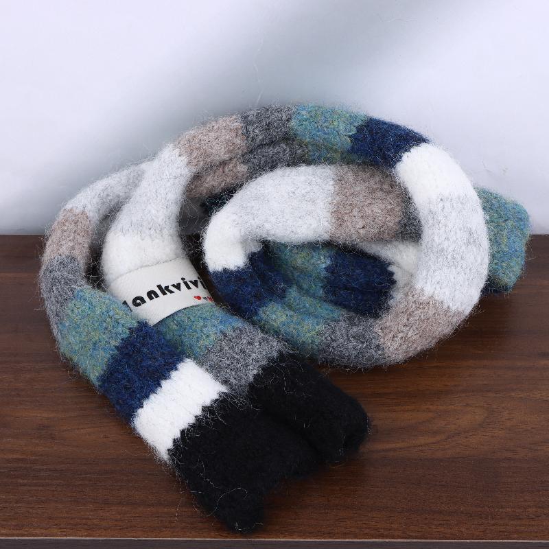 Women's Thin Narrow Long Colorful Striped Scarf Autumn And Winter New Design Hot Girl All-Match Decorative Scarf