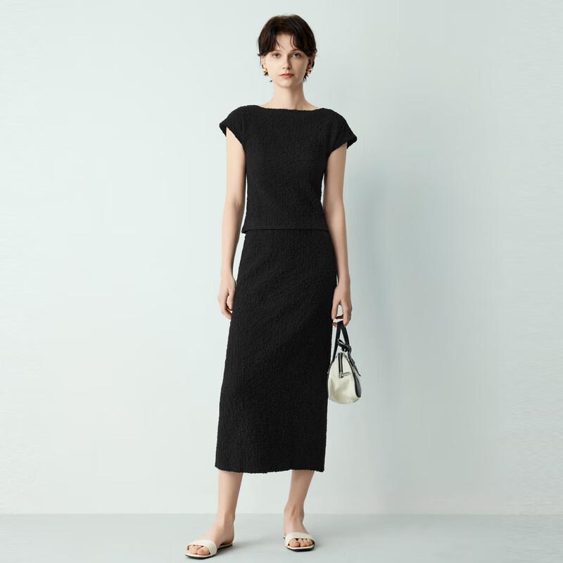 Sancai 24 Summer Minimalist Round Neck Textured T-Shirt L