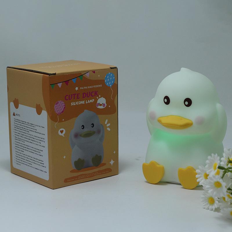 Silicone Duck Night Light - Tap To Illuminate, Sleep Aid & Children's Birthday Gift