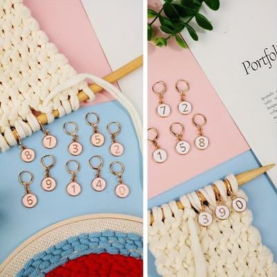 10 st/set med avtagbart låsspänne sybehör markörer för virkning och stickning legering emalj numrerad stickning DIY hantverk
