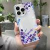 Watercolor Purple Lavender Floral Clear Phone Case for iPhone 17 16 15 14 13 12 11 16E Series Pro Max Plus